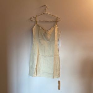 Size 6- Cream- Reformation linen mini dress- New & Tags Attached